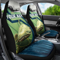 Catfish and Underwater Scene Design Car Seat Cover with Forest Background and Fishing Theme Elements - Wonder Print Shop