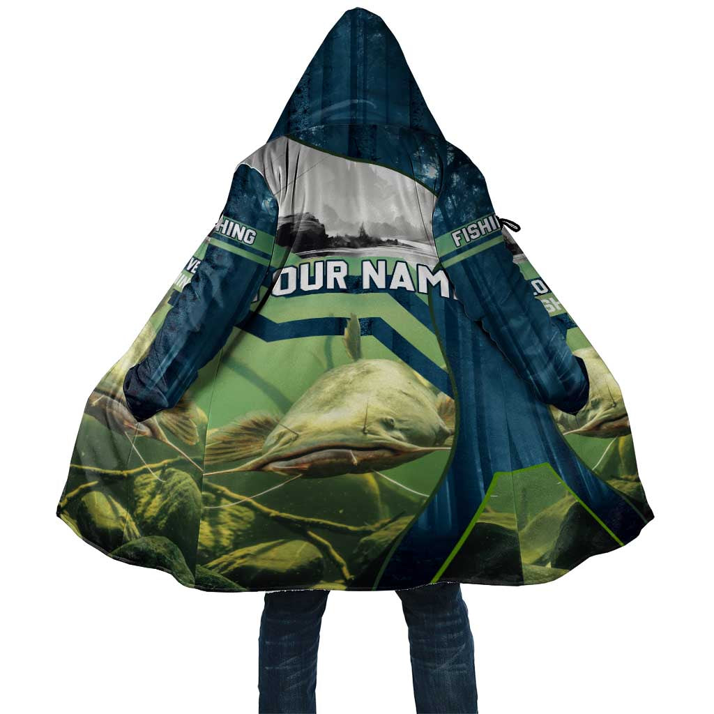 Catfish and Underwater Scene Design Cloak with Forest Background and Fishing Theme Elements - Wonder Print Shop