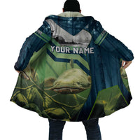 Catfish and Underwater Scene Design Cloak with Forest Background and Fishing Theme Elements - Wonder Print Shop