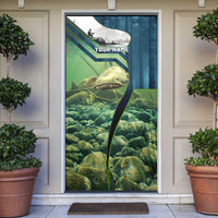 Catfish and Underwater Scene Design Door Cover with Forest Background and Fishing Theme Elements - Wonder Print Shop