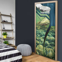 Catfish and Underwater Scene Design Door Cover with Forest Background and Fishing Theme Elements - Wonder Print Shop