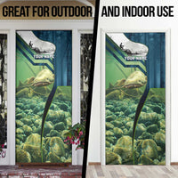 Catfish and Underwater Scene Design Door Cover with Forest Background and Fishing Theme Elements - Wonder Print Shop