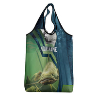 Catfish and Underwater Scene Design Grocery Bag with Forest Background and Fishing Theme Elements - Wonder Print Shop