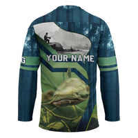 Catfish and Underwater Scene Design Hockey Jersey with Forest Background and Fishing Theme Elements - Wonder Print Shop