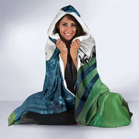 Catfish and Underwater Scene Design Hooded Blanket with Forest Background and Fishing Theme Elements - Wonder Print Shop
