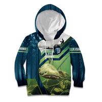Catfish and Underwater Scene Design Kid Hoodie with Forest Background and Fishing Theme Elements - Wonder Print Shop
