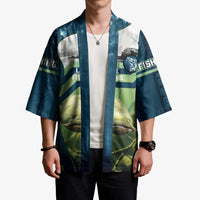 Catfish and Underwater Scene Design Kimono with Forest Background and Fishing Theme Elements - Wonder Print Shop