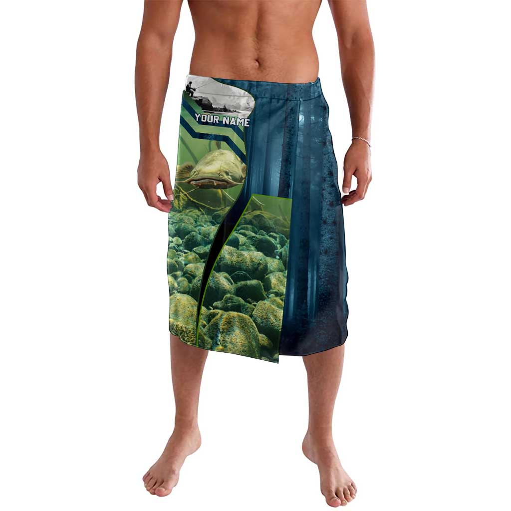 Catfish and Underwater Scene Design Lavalava with Forest Background and Fishing Theme Elements - Wonder Print Shop