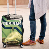 Catfish and Underwater Scene Design Luggage Cover with Forest Background and Fishing Theme Elements - Wonder Print Shop