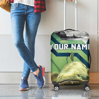 Catfish and Underwater Scene Design Luggage Cover with Forest Background and Fishing Theme Elements - Wonder Print Shop