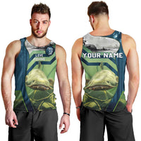 Catfish and Underwater Scene Design Men Tank Top with Forest Background and Fishing Theme Elements - Wonder Print Shop