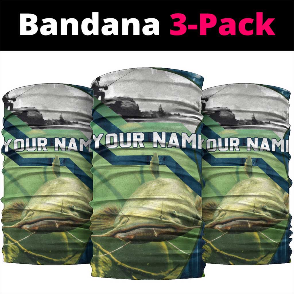 Catfish and Underwater Scene Design Neck Gaiter with Forest Background and Fishing Theme Elements TS04