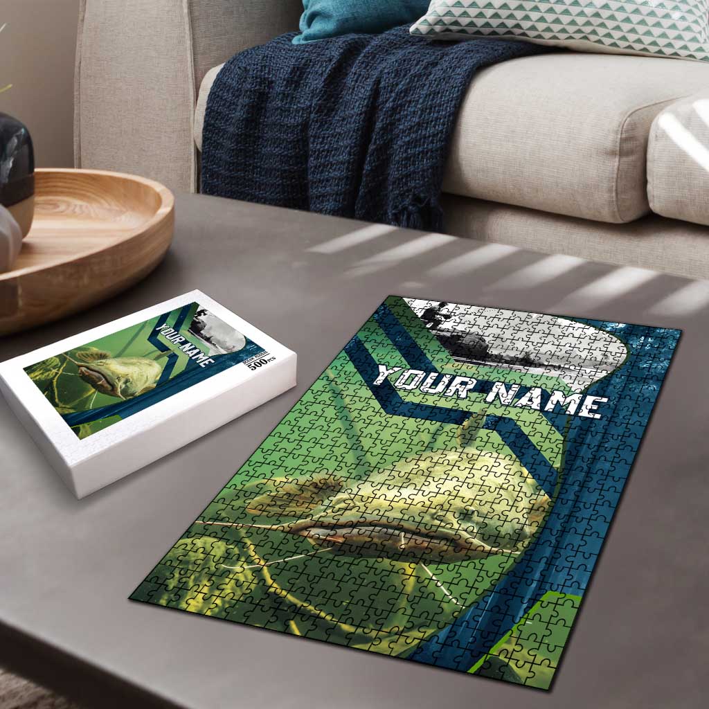 Catfish and Underwater Scene Design Puzzle with Forest Background and Fishing Theme Elements - Wonder Print Shop