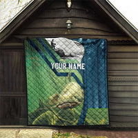 Catfish and Underwater Scene Design Quilt with Forest Background and Fishing Theme Elements - Wonder Print Shop