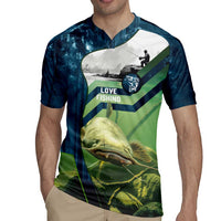 Catfish and Underwater Scene Design Rugby Jersey with Forest Background and Fishing Theme Elements - Wonder Print Shop