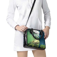 Catfish and Underwater Scene Design Shoulder Handbag with Forest Background and Fishing Theme Elements - Wonder Print Shop