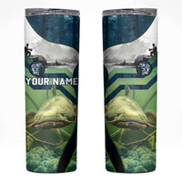 Catfish and Underwater Scene Design Skinny Tumbler with Forest Background and Fishing Theme Elements - Wonder Print Shop