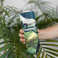 Catfish and Underwater Scene Design Skinny Tumbler with Forest Background and Fishing Theme Elements - Wonder Print Shop