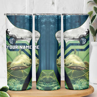 Catfish and Underwater Scene Design Skinny Tumbler with Forest Background and Fishing Theme Elements - Wonder Print Shop