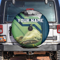 Catfish and Underwater Scene Design Spare Tire Cover with Forest Background and Fishing Theme Elements - Wonder Print Shop