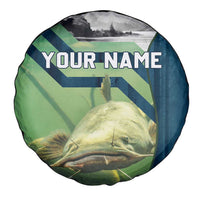 Catfish and Underwater Scene Design Spare Tire Cover with Forest Background and Fishing Theme Elements - Wonder Print Shop
