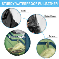 Catfish and Underwater Scene Design Spare Tire Cover with Forest Background and Fishing Theme Elements - Wonder Print Shop