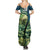 Catfish and Underwater Scene Design Summer Maxi Dress with Forest Background and Fishing Theme Elements - Wonder Print Shop