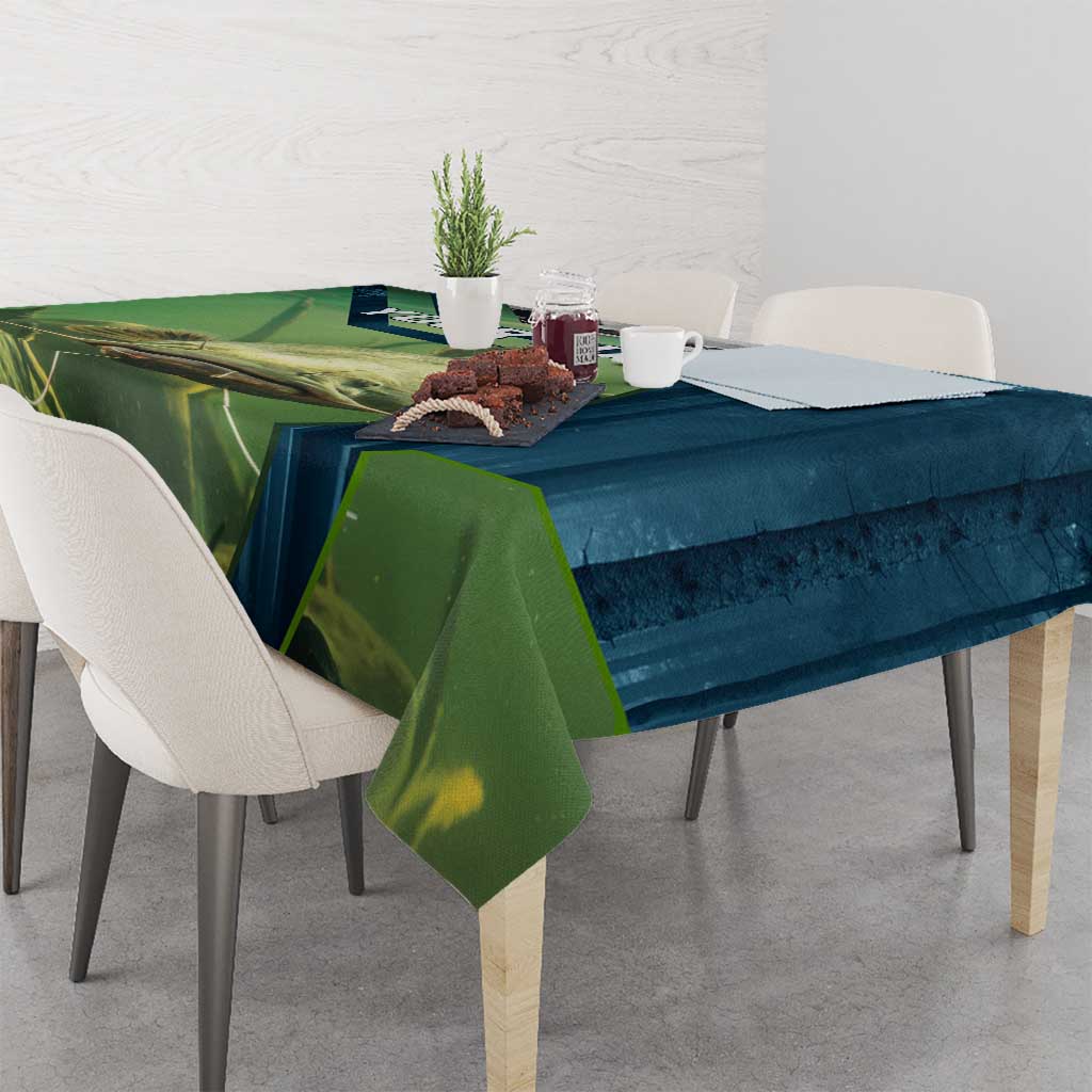 Catfish and Underwater Scene Design Tablecloth with Forest Background and Fishing Theme Elements - Wonder Print Shop