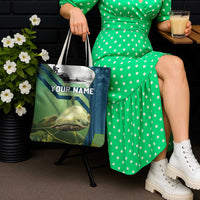 Catfish and Underwater Scene Design Tote Bag with Forest Background and Fishing Theme Elements - Wonder Print Shop