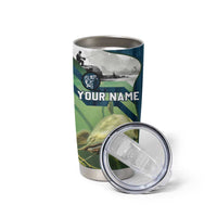 Catfish and Underwater Scene Design Tumbler Cup with Forest Background and Fishing Theme Elements - Wonder Print Shop