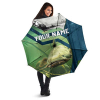 Catfish and Underwater Scene Design Umbrella with Forest Background and Fishing Theme Elements - Wonder Print Shop