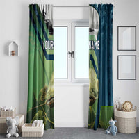 Catfish and Underwater Scene Design Window Curtain with Forest Background and Fishing Theme Elements - Wonder Print Shop