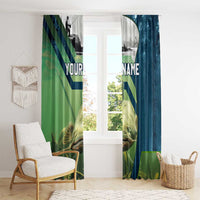 Catfish and Underwater Scene Design Window Curtain with Forest Background and Fishing Theme Elements - Wonder Print Shop