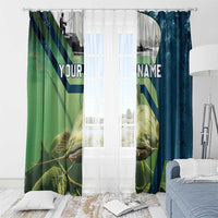 Catfish and Underwater Scene Design Window Curtain with Forest Background and Fishing Theme Elements - Wonder Print Shop