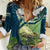 Catfish and Underwater Scene Design Women Casual Shirt with Forest Background and Fishing Theme Elements - Wonder Print Shop