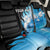 Blue Flame Bowling Ball and Pins Design Back Car Seat Cover with Smoke Effects and Custom Team Name Text - Wonder Print Shop