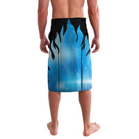 Blue Flame Bowling Ball and Pins Design Lavalava with Smoke Effects and Custom Team Name Text - Wonder Print Shop