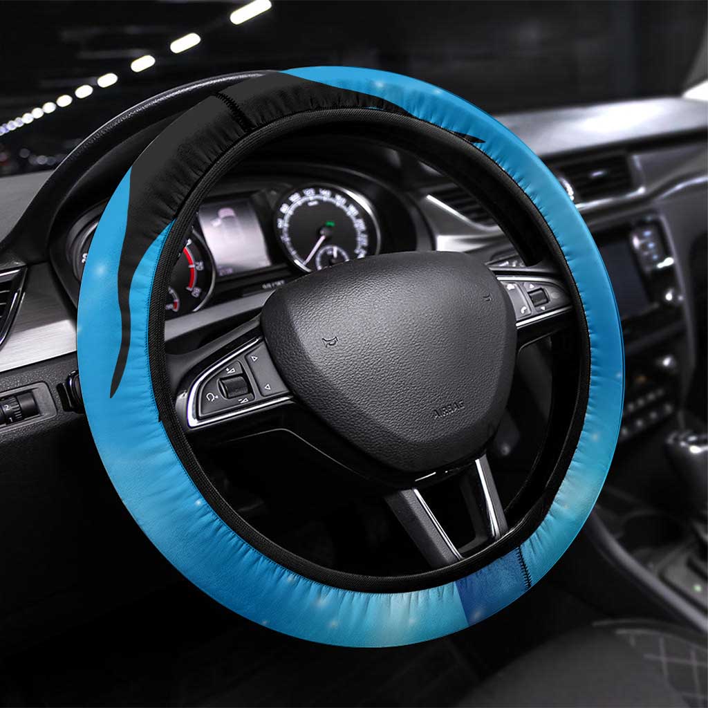 Blue Flame Bowling Ball and Pins Design Steering Wheel Cover with Smoke Effects - Wonder Print Shop