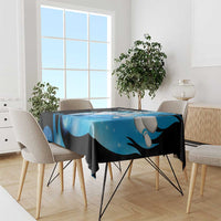 Blue Flame Bowling Ball and Pins Design Tablecloth with Smoke Effects and Custom Team Name Text - Wonder Print Shop