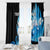 Blue Flame Bowling Ball and Pins Design Window Curtain with Smoke Effects and Custom Team Name Text - Wonder Print Shop