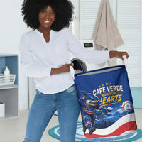 Cape Verde Won Our Hearts Soccer Laundry Basket Blue Sharks Football Mascot Patriotic National Team