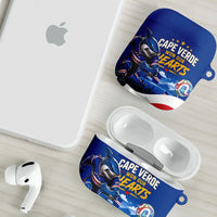 Cape Verde Won Our Hearts Soccer AirPods Case Blue Sharks Football Mascot Patriotic National Team