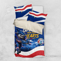 Cape Verde Won Our Hearts Soccer Bedding Set Blue Sharks Football Mascot Patriotic National Team