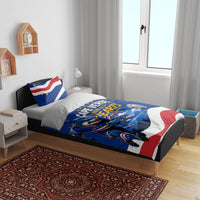Cape Verde Won Our Hearts Soccer Bedding Set Blue Sharks Football Mascot Patriotic National Team