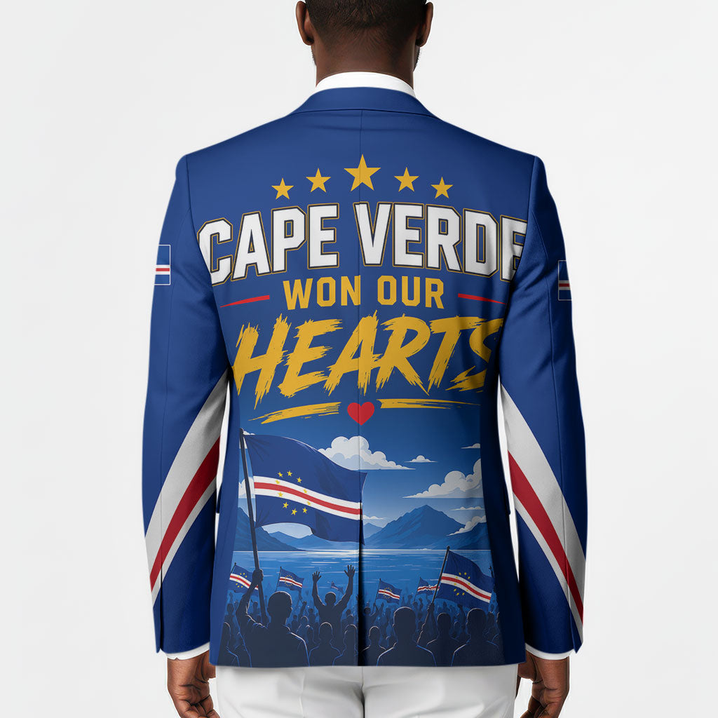 Cape Verde Won Our Hearts Soccer Blazer Blue Sharks Football Mascot Patriotic National Team