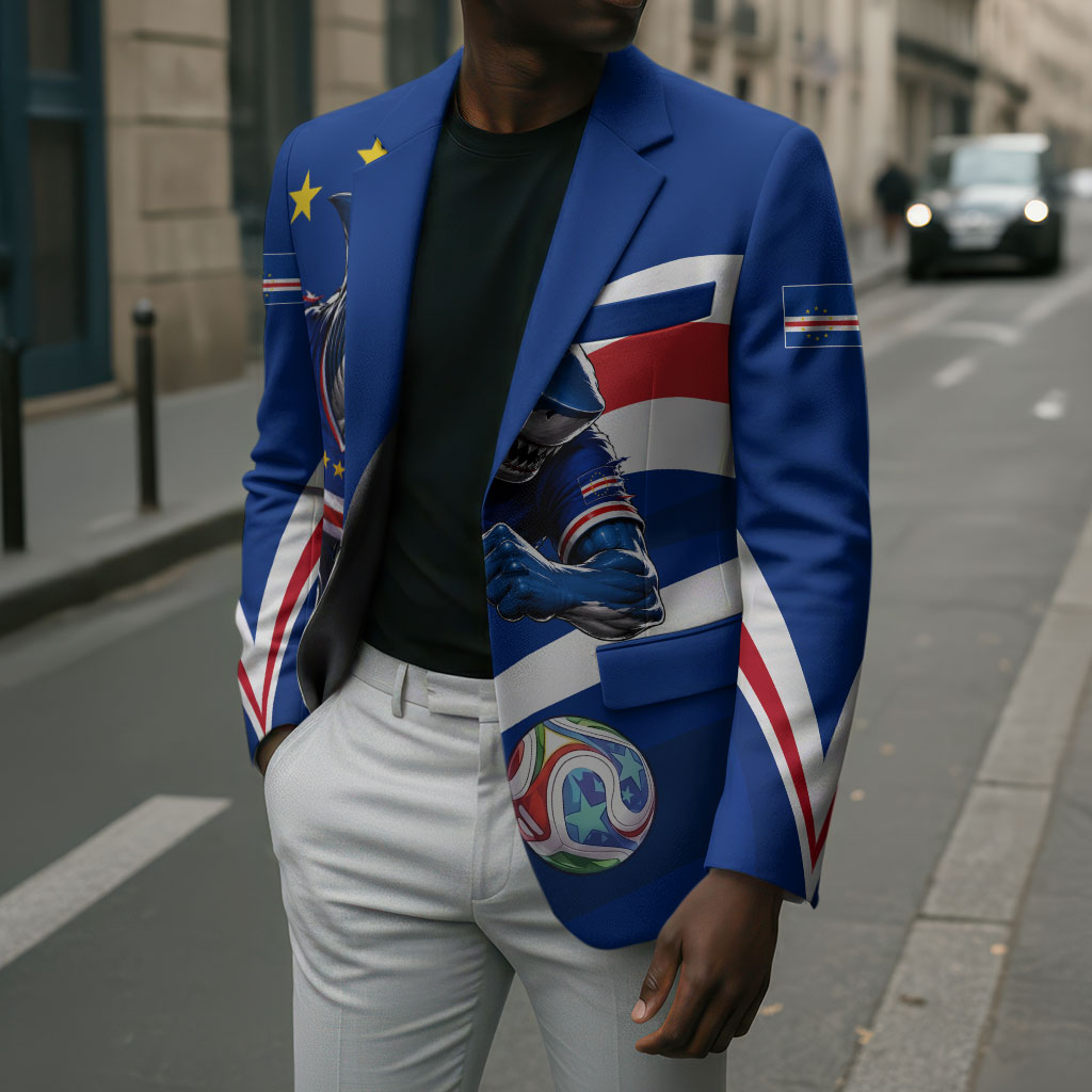 Cape Verde Won Our Hearts Soccer Blazer Blue Sharks Football Mascot Patriotic National Team