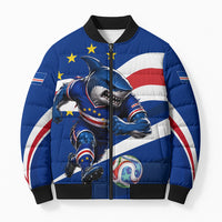 Cape Verde Won Our Hearts Soccer Bomber Puffer Jacket Blue Sharks Football Mascot Patriotic National Team