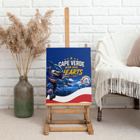 Cape Verde Won Our Hearts Soccer Canvas Wall Art Blue Sharks Football Mascot Patriotic National Team