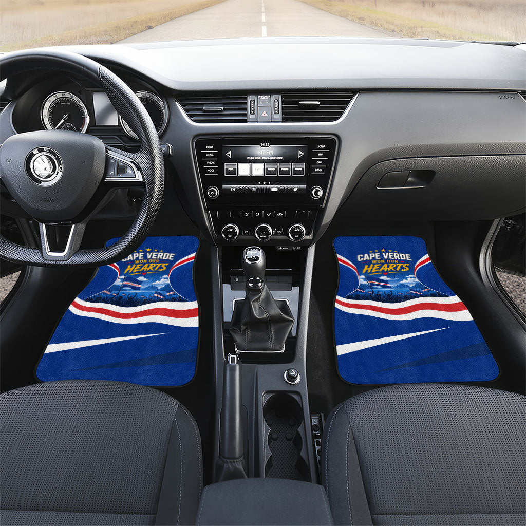 Cape Verde Won Our Hearts Soccer Car Mats Blue Sharks Football Mascot Patriotic National Team