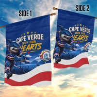 Cape Verde Won Our Hearts Soccer Garden Flag Blue Sharks Football Mascot Patriotic National Team